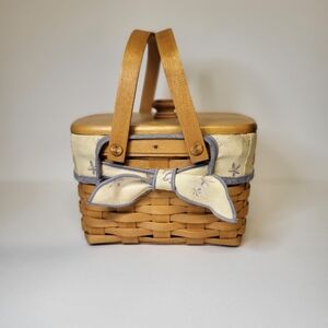 Longaberger 1999 Seashell Little Market Basket Set With Lid